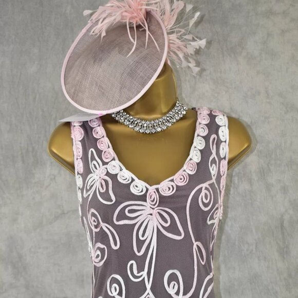 GORGEOUS WEDDING GUEST SET by NIGHTINGALES DRESS, JACKET & FASCINATOR - US16 - Picture 2 of 12